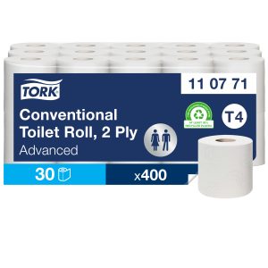 Tork T4 Traditioneel Toiletpapier Advanced, 2-laags, 48mtr/10cm, 400vel/rol, 30rol/pak