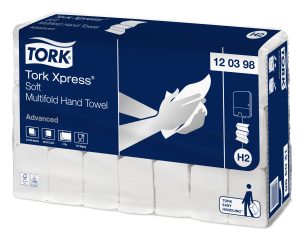 Tork H2 Xpress Zachte Multifold Handdoek Advanced, recycl, 2-laags,wit,26x21cm, 21x180st,3.780st/pak
