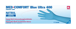 Blue Ultra 400 nitril handschoenen, poedervrij, lang manchet 40cm, blauw, Medium, 50st/dis