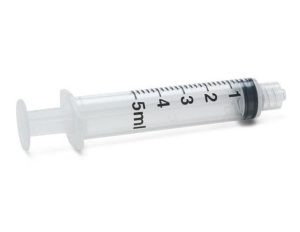 BD Plastipak 309649 injectiespuit 5ml, luer-lock, centrisch, 3-delig, steriel, 125st/doos