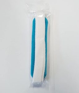 CMT polshouder foam, baby, katoenen band 85×1,5cm, foam 12,5x3cm, blauw/wit, 20st/doos
