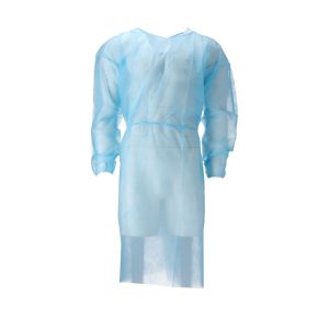 CMT pp non woven isolatieschort, latex vrij, regular weight, blauw, 100st/doos