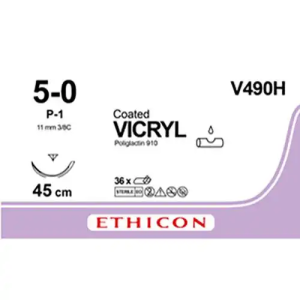 Ethicon Vicryl 5-0 45cm nld P-1 V490H, 36st/ds