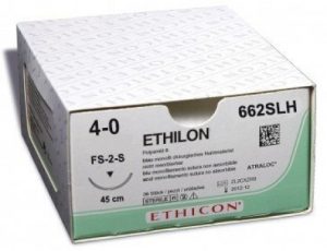Ethilon hechtdraad m1.5 usp4-0 45cm single armed, fs-2s, zwart, steriel, 36x1st/pak