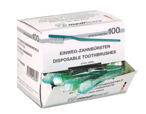 Tandenborstel met tandpasta, disposable, 100st/ds