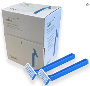 Medi-Inn scheermesje, dubbel-edged,disposable, blauw, 100st/doos