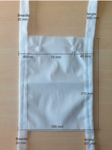 CMT Telemetrie draagtasjes, disposable, 21×16,5cm, PP/PE met lintfreeband, wit,100st/doos