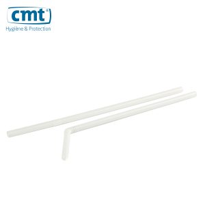 CMT drinkrietjes, flexibel plastic, wit, 21×0,6cm, 100x50st/zak, 5.000st/doos