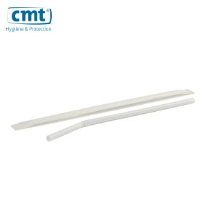 CMT drinkrietjes, flexibel plastic, wit, 21×0,6cm, gehulsd, 40x250st/zak, 10.000st/doos