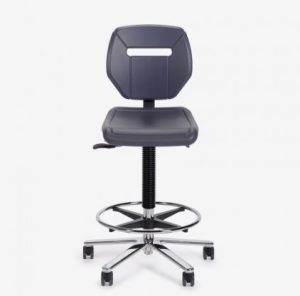 Medisit Laboris 123.3 werkstoel met PU zitting en rug, voetenring kruispoot, 5-wielen, p/st