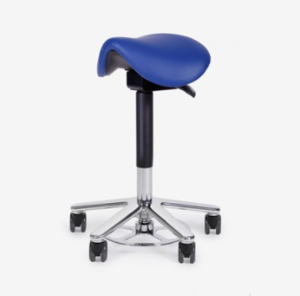 Medisit Twizzy Small 340.7 tabouret, voetbediening, alu. kruispoot, Stamskin bekleding, p/st