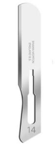 Swann Morton 0219, chirurgisch mesje nr.14, steriel, disposable, carbonstaal, per stuk, 100st/ds