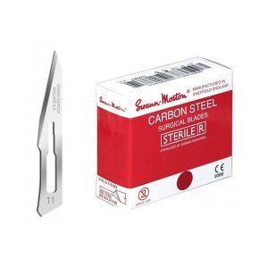 Swann Morton 0203, chirurgisch mesje nr.11, steriel, disposable, carbonstaal, per stuk, 100st/ds