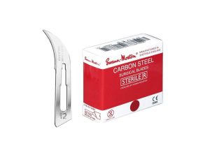 Swann Morton 0204, chirurgisch mesje nr.12, steriel, disposable, carbonstaal, per stuk, 100st/ds
