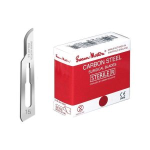 Swann Morton 0205, chirurgisch mesje nr.15, steriel, disposable, carbonstaal, per stuk, 100st/ds