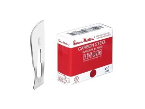 Swann Morton 0208, chirurgisch mesje nr.22, steriel, disposable, carbonstaal, per stuk, 100st/ds