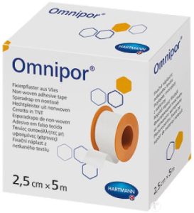 Omnipor hechtpleister, 5mtr/2,5cm/rol, 20rol/doos