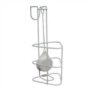 Urinaalhouder, geplastificeerd, met dop en ketting, wit, p/st