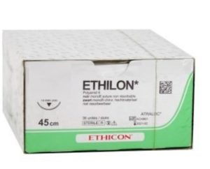 Ethilon EH7145H zwart monofil 4-0 met FS-2 naald met hechtdraad 45cm, 36st/pak