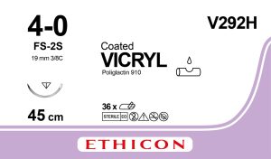 Vicryl ongekleurd gevlochten 4-0 V292H, FS2 naald, hechtdraad 45cm, 36st/pak