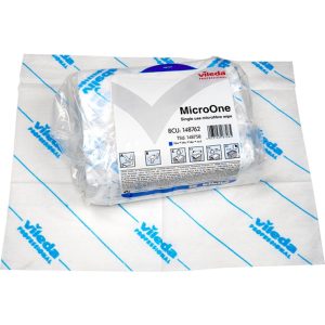 Vileda MicroOne microvezeldoekje, wit-blauw, 34x27cm, 10×50 st/ds
