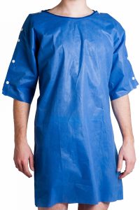EMDAMED Patienten hes, SMS, met drukknopen, blauw, maat XS, 50st/ds