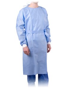 EMDAMED Isolatiejas Q-plus NW/PP/SMMMS 35g/m2, velcro, tricot manchet, blauw, maat M, 50st/ds
