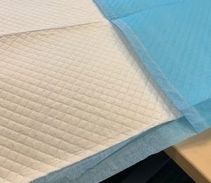 EMDAMED Beschermlaken, 40x60cm, blauw/wit 40st/zak, 160st/ds