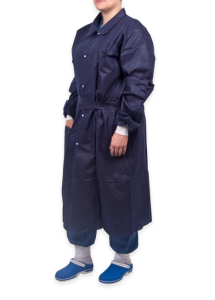 EMDAMED Doktersjas, NW, met drukknopen en tricot manchet, blauw, maat M, 50st/ds