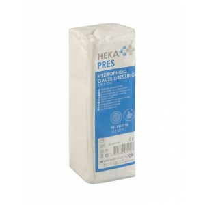 Hekapres hydrofiel gaaskompres, 12-laags, 5x5cm, niet steriel, 100st/ds