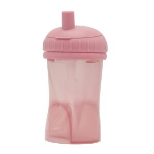 Difrax beker, anti-lek, met rietje, raspberry, p/st