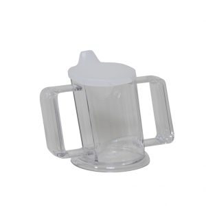 Handy Cup beker met tuitdeksel en 2 handvatten, 200 ml, transparant, p/st
