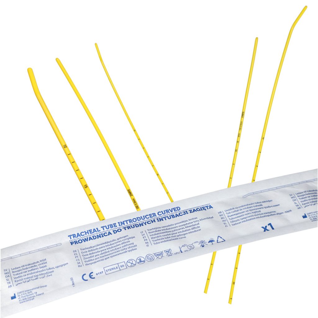 Tracheale tube introducer gebogen