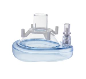 Beademingsmasker, met ventiel, disposable, maat 0 (New born), wit, p/st