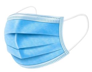 EMDAMED Mondmasker Luxe met oorelastieken,  3-laags, blauw, 50st/disp
